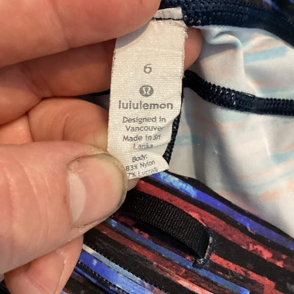 Lululemon Fast & Free 7/8 Tight II *Nulux 25" Size 6 Hinshu Alpine White Multi - Picture 6 of 7